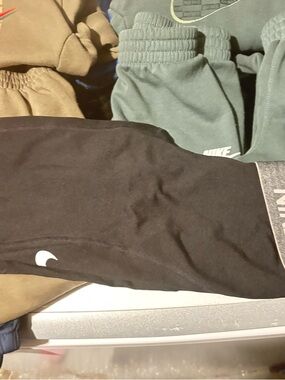 Nike Kids Black Joggers with White Swoosh BUNDLE